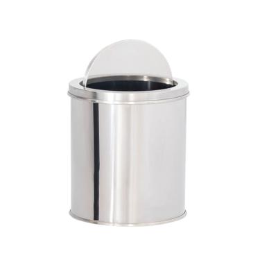 Imagem de Lixeira em Aço Inox 15L Basculante Redonda