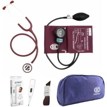 Imagem de Kit Esfigmomanometro E Esteto Bic + Garrote + Termometro