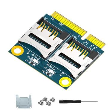 Imagem de Adaptador TF para Mini PCI-E, compartimento para cartão micro SD duplo, extensor de metal PCI