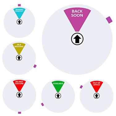 Imagem de Placa de porta de escritório, 15 cm, não perturbe, disponível, em breve, em uma reunião, fora do escritório, símbolo de trabalho remoto, placa de porta magnética para espaço de trabalho, sala de