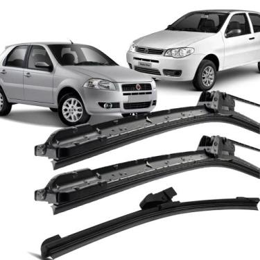 Imagem de Kit Palhetas Silicone Limpador Parabrisa 22" 18" 15E" Palio 2004 À 201