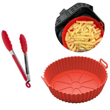 Imagem de Forma de Silicone Para Fritadeira Airfry Com Pegador - CLINK, Vermelho
