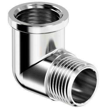 Imagem de Joelho 90° de Latão Macho x Fêmea Cromado Censi 1/2"