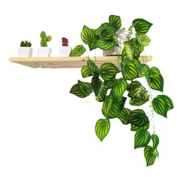 Imagem de Arranjo de Trepadeira artificial em Vaso Branco Trançado - Nacional , 