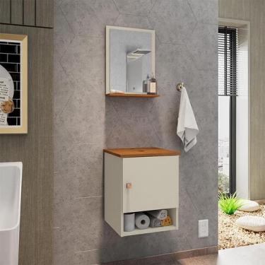 Imagem de Gabinete Armário 1 Porta Banheiro com Espelho Lima - Loja DoceLar, Off