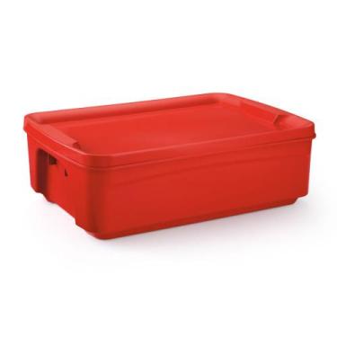 Imagem de Caixa Plastica Agraplast Pop 42 Litros 1018 Com rodinhas, Vermelho