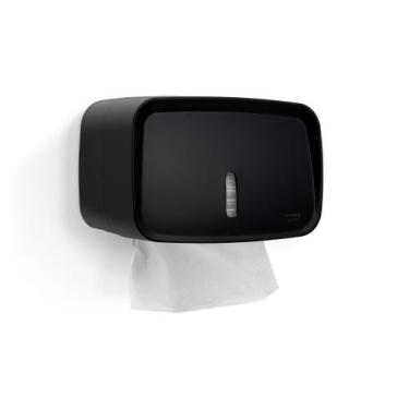 Imagem de Suporte Dispenser Porta Papel Toalha Compacto Papeleira Invoq Preto Pr