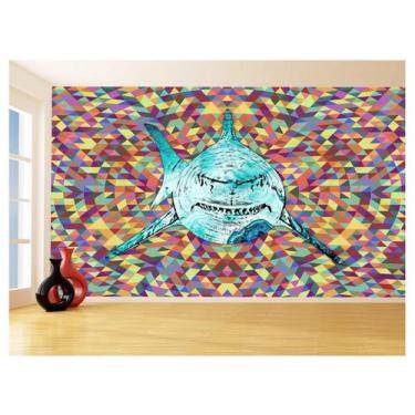 Imagem de Papel De Parede Animais Pop Art Tubarão Cores 3,5M Pxa535 - Você Decor