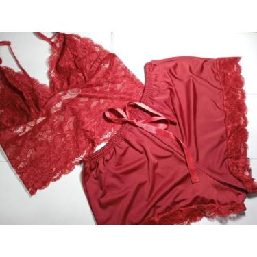 Imagem de Short Doll Cropped renda do P ao plus size - EstherDassa , Vermelho, P