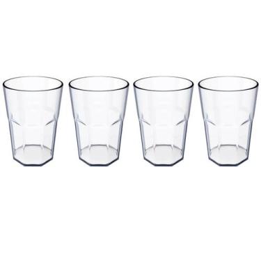 Imagem de Jogo De Copos 400ml Conjunto 4 Copos Para Suco Copos Para Água Natural