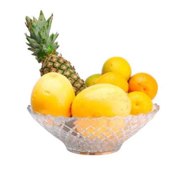 Imagem de Fruteira Travessa Saladeira Em Vidro Redondo Sobremesas Mesa Cozinha -