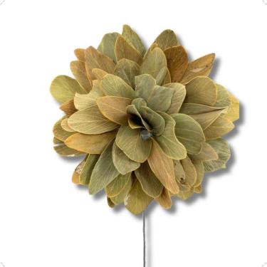 Imagem de Flor De Folha No Galho Arame Dobrável Cores Variadas Seco Arranjo - FL