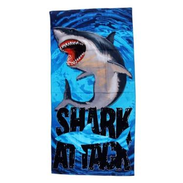 Imagem de BUYYOURTIES TWL-3 – Luxuosa – Shark Attack – Toalha de praia 100% veludo de algodão – Macia, absorvente e elegante!