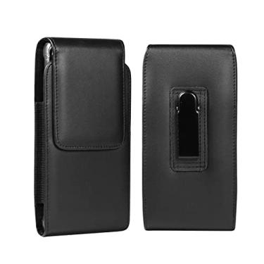 Imagem de Coldre de couro sintético para celular com clipe de cinto para Google Pixel 9 Pro, 9a, 8, 8a, 7, 7a, 6a, iPhone 16, 15, 14 Pro, 11, XR, XS Max, Samsung Galaxy S21 FE, S25, S24, S22+, S21, S20 (M)