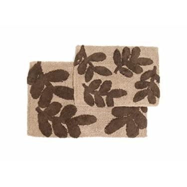 Imagem de Conjunto de tapetes de banho Chesapeake Monte Carlo 2 peças de linho e chocolate 35143 (53 x 86 cm e 43 x 60 cm)