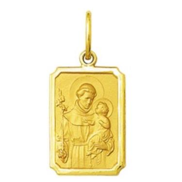Imagem de Pingente Mini 0.9cm Quadrado Retangular Santos Ouro 18k ( 29 Santos ) 