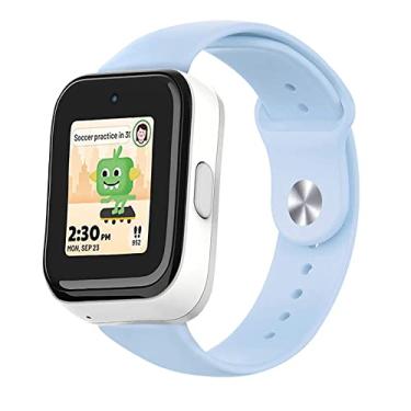 Imagem de NewJourney Pulseira de relógio infantil SyncUP de substituição, de silicone macio, compatível com T-Mobile SyncUP para meninos e meninas (azul claro)