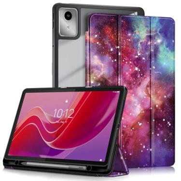 Imagem de Yiernuo Capa compatível com tablet Lenovo Tab M11 2023 TB-330FU / Lenovo Xiaoxin Pad 2024 TB-331FC de 11 polegadas, capa traseira transparente anticolisão com função despertar/hibernar automática,