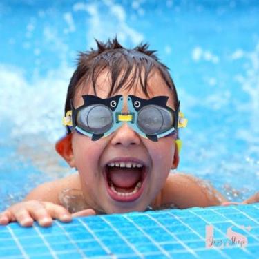 Imagem de Óculos De Mergulho Natação Shark Infantil Proteção Ajustável Verão Fér