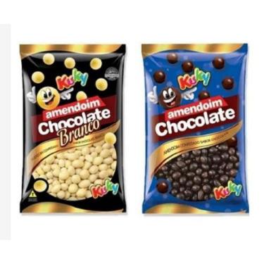 Imagem de Kit Amendoim Confeit. Chocolate400gr E Chocolate Branco500gr - Kuky