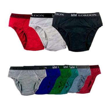 Imagem de Kit 12 Cuecas Slip Adulto Microfibra Elastico Exposto do P ao Plus Siz