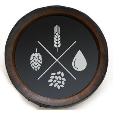 Imagem de Quadro Decorativo Porta Rolhas Redondo Lúpulo, Malte - Grande 1054 - K