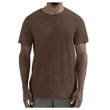 Imagem de Camiseta Masculina Hering MC Regular Mescla Marrom - 0201MNG-Masculino
