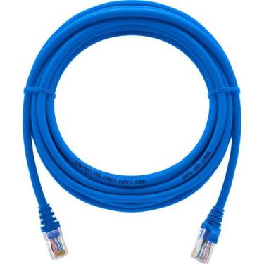 Imagem de Cabo De Rede 4 Metros Patch Cord Cat6 UTP 100% Cobre Azul - CABOS PATC