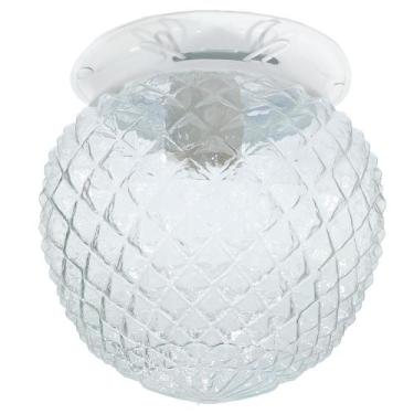 Imagem de Plafon Aluminio Branco Coracao Bico de Jaca Pequeno Transpar - CM GLAS