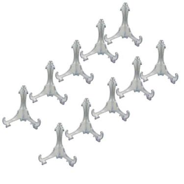 Imagem de Kit 10 Peças Suporte P/ Pratos Acrílico Transparente 10cm