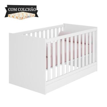 Imagem de Berço Mini Cama Doce Sonho Branco Com Colchão Qmovi