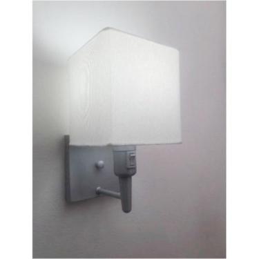 Imagem de Arandela Quadrada Md-2019 Cinza C/ Inter Liga e Desl Cúpula em Tecido 