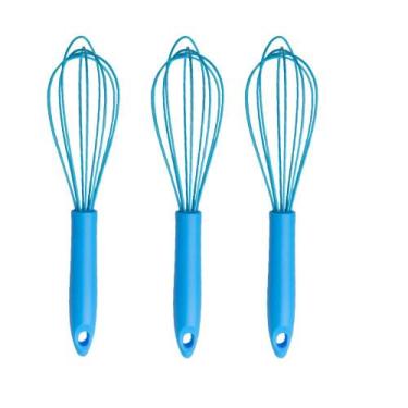 Imagem de Kit 3 Batedor Fouet Profissional 26cm Silicone Para Massa - udlandia