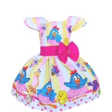 Imagem de Vestido Temático Galinha Pintadinha Listras Rosas - Nalu_kids, 1