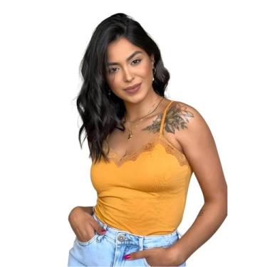 Imagem de Kit 4 Blusinha Renda Com Bojo Alcinha Regulavel - BC Girls, Sortida, G