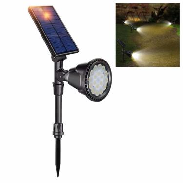 Imagem de Luminaria Solar Spot LED Arandela Espeto Balizador Sensor Movimento Presença Angulo Ajustaval Jardim Quintal Parede Entrada Garagem Iluminaçao Caminho