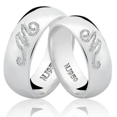 Imagem de Par de Alianças em Prata 925 Anatômico AL33 - Natália Jóias, Prata