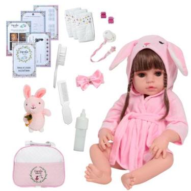 Imagem de Bebê Reborn Articulado Com Linda Saída de Banho e Pelúcia - Cegonha Re