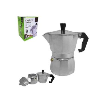 Imagem de Cafeteira Italiana De Alumínio 150Ml Para 3 Xícaras Na Caixa