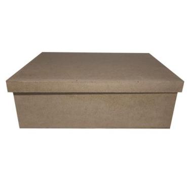 Imagem de Caixa Retangular Tampa de Sapato 27x20x9 Kit 10un Mdf Madeira - ATACAD