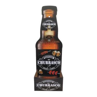 Imagem de Abridor Garrafa Parede Frase Cantinho do Churrasco Mdf Madeira - ATACA