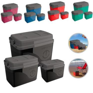 Imagem de Kit Caixa Termica Coller 7,5L 15L e 30L Camping Pesca Praia Unitermi, 