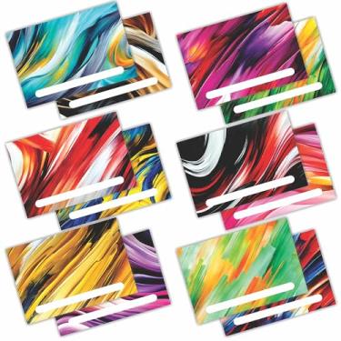 Imagem de PARTH IMPEX Pacote com 60 envelopes de presente 10 x 15 cm - Envelopes de convite de correspondência coloridos abstratos A4 - Útil para presentes, economia de dinheiro, casamento, aniversário, Natal,