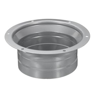 Imagem de YOKIVE Flange de conector de duto, flange de tubo reto de ferro galvanizado, conector anticorrosão, duto de ar redondo, ótimo para sistema de ventilação (cinza, 10 cm)