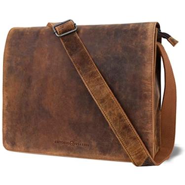 Imagem de Antonio Valeria Bolsa carteiro masculina de couro premium Albert, Marrom caçador, One_Size, Bolsa carteiro