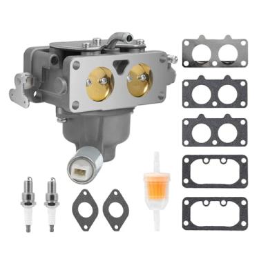 Imagem de Carburador 795967 compatível com John Deere MIA11461 D125 D130 D140 D150 D170 LA145 X140 Z235 Z245 Z255 Z425 carburador substitui Nikki 795967 2 Kit 66 para 22HP 23HP 24HP 25HP 26HP 27HP V-Twin Engine