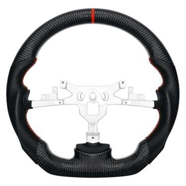 Imagem de LOSCHEN Volante de Couro Perfurado Em Fibra de Carbono Nappa para Chevrolet Corvette C6 2006-2011 Zr1 Z06, Volante de Fundo Plano Em Forma de D