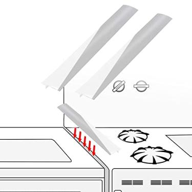 Imagem de Tampa de silicone para bancada de fogão de cozinha, tiras longas e extralargas, 21/63.5 cm, tiras de intervalo de enchimento de lacunas de fogão 2 peças, máquina de lavar louça entre forno e bancada,