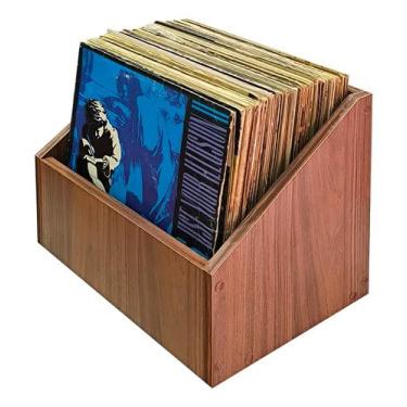 Imagem de Nicho Preto Para Discos Lp Vinil Slim (Amadeirado Claro)