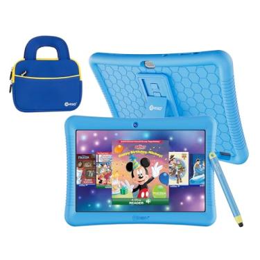 Imagem de Contixo Pacote de tablet infantil K102 de 10 polegadas - Tablet HD Learning e bolsa de manga para crianças de 3 a 7 anos, inclui eBooks da Disney (valor de $350), controles parentais, câmera dupla